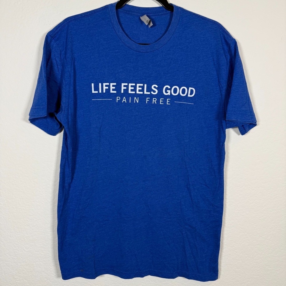 Next Level T-Shirt Mens XXL Blue Life Feels Good Pain Free Graphic Tee
